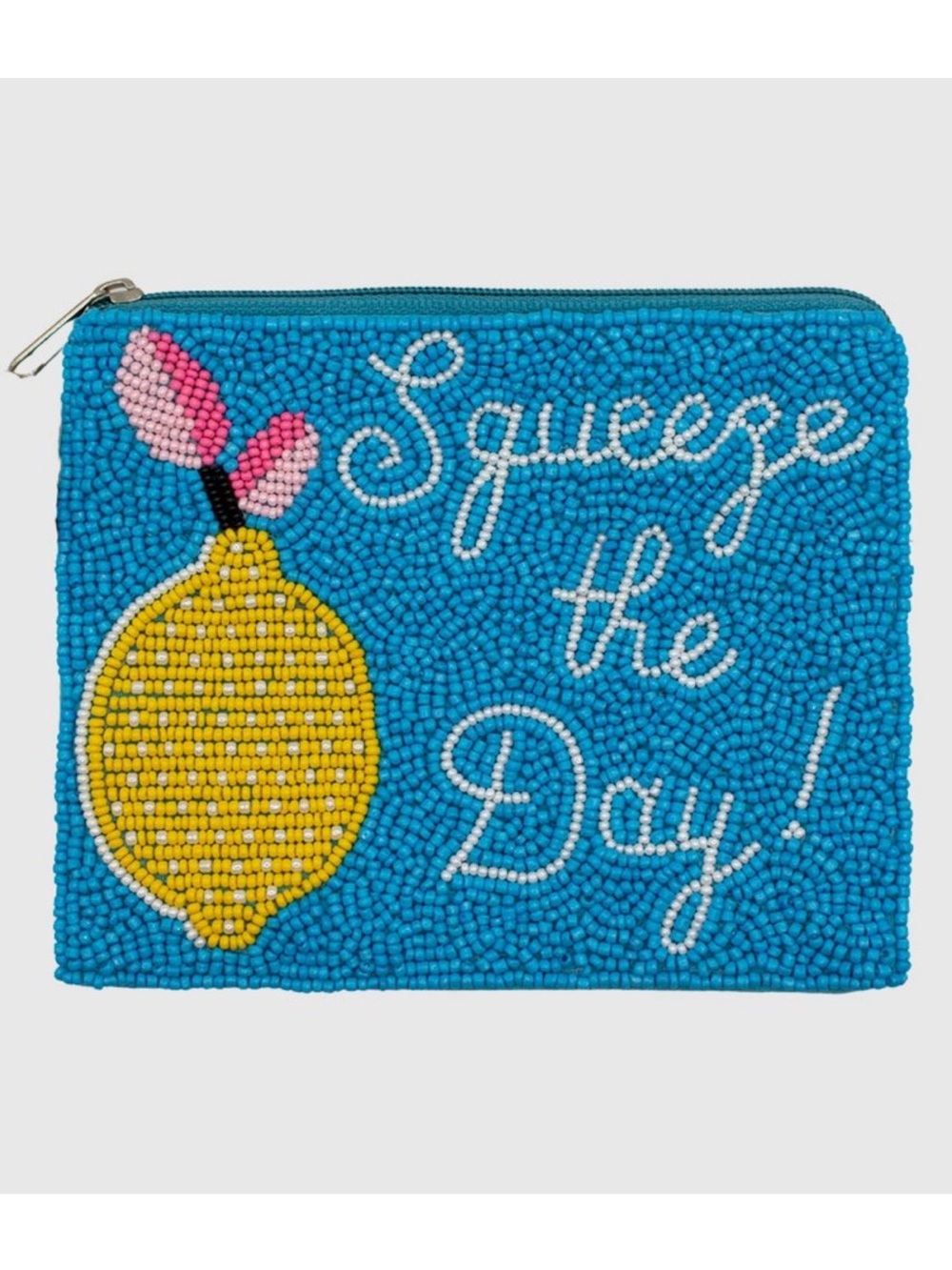 Beaded 'Squeeze the Day' Lemon Coin Pouch